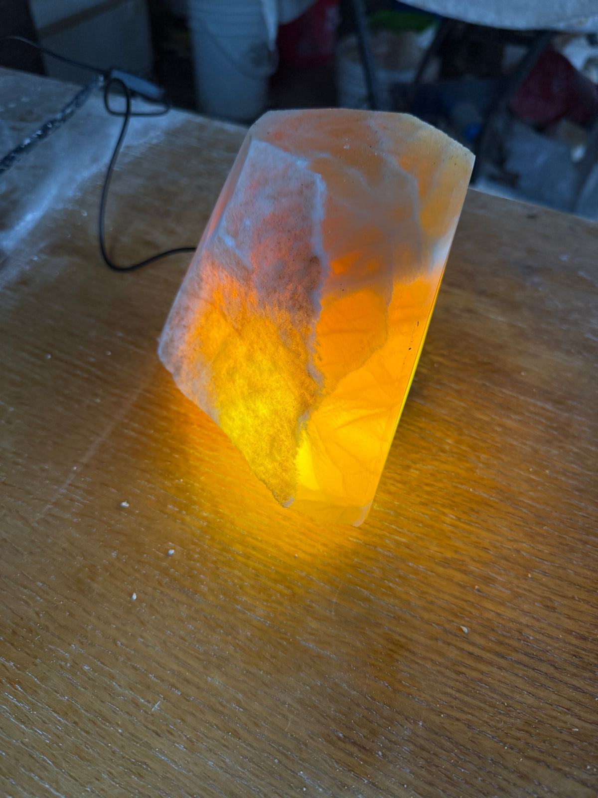 Honeycomb calcite glow rock