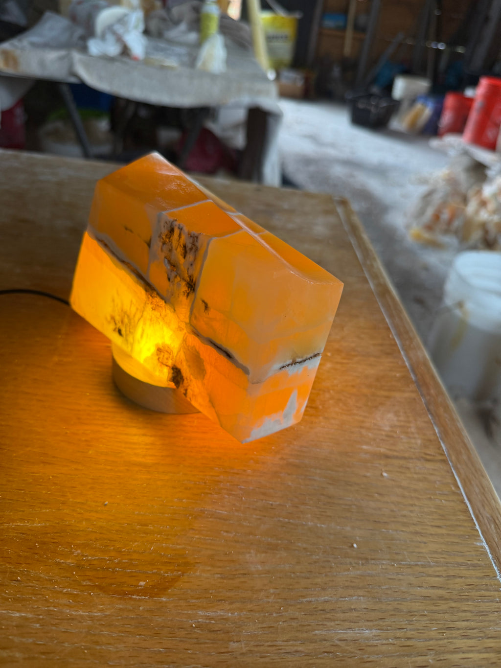 Deep orange glow rock